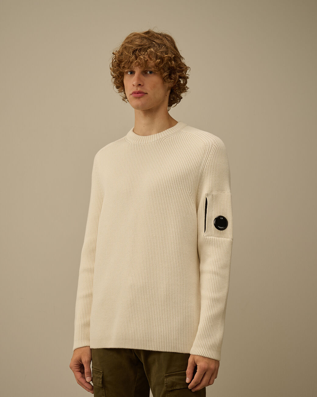 Pull  C.P. Company Blanc - Full Rib Crewneck