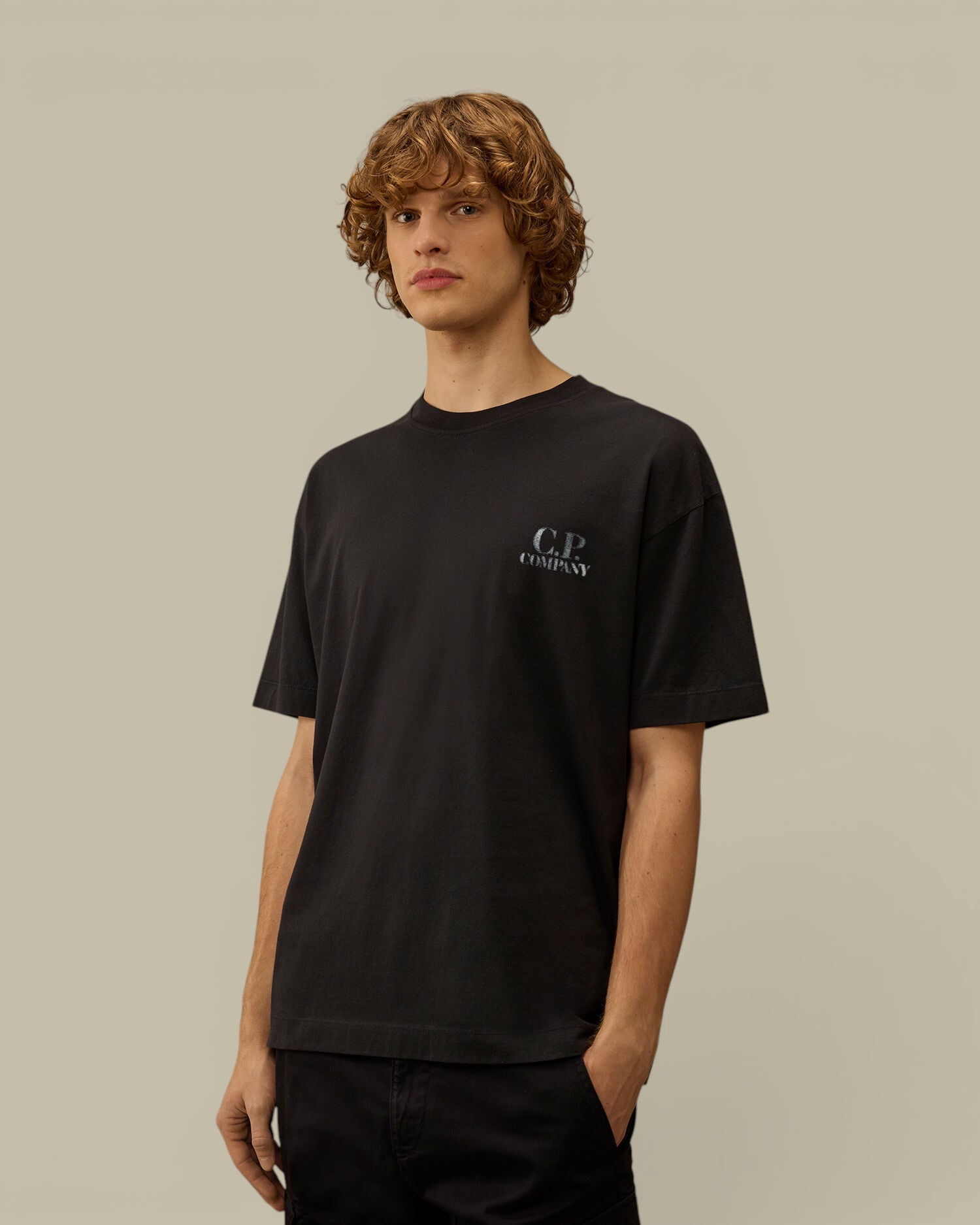 T-Shirt C.P. Company Bleu Marine - Logo Dans Le Dos C.P. Company