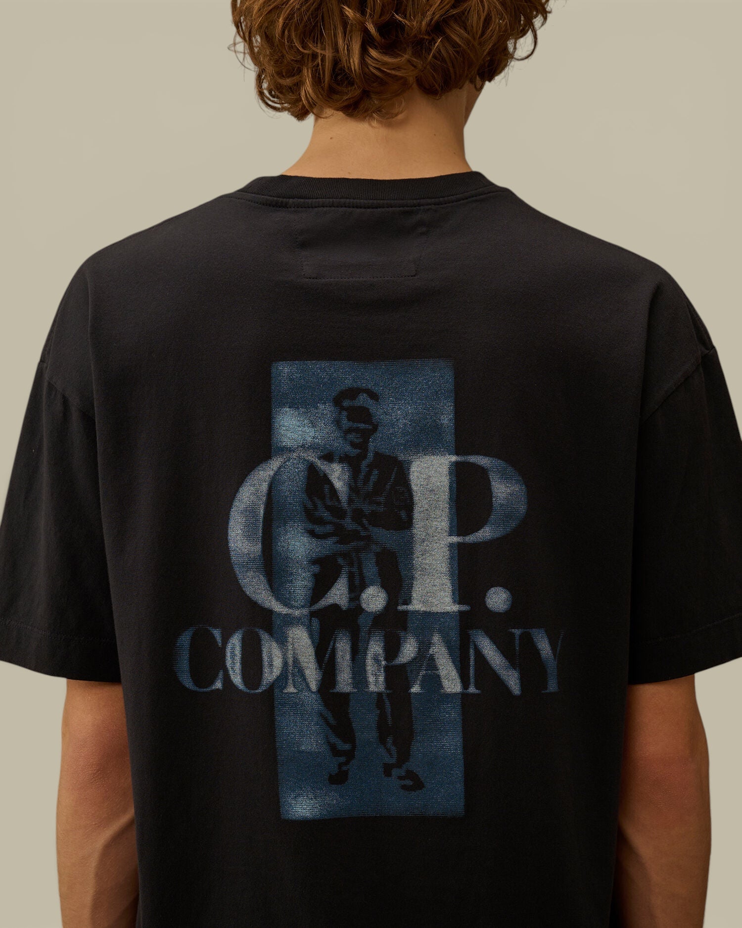 T-Shirt C.P. Company Bleu Marine - Logo Dans Le Dos C.P. Company