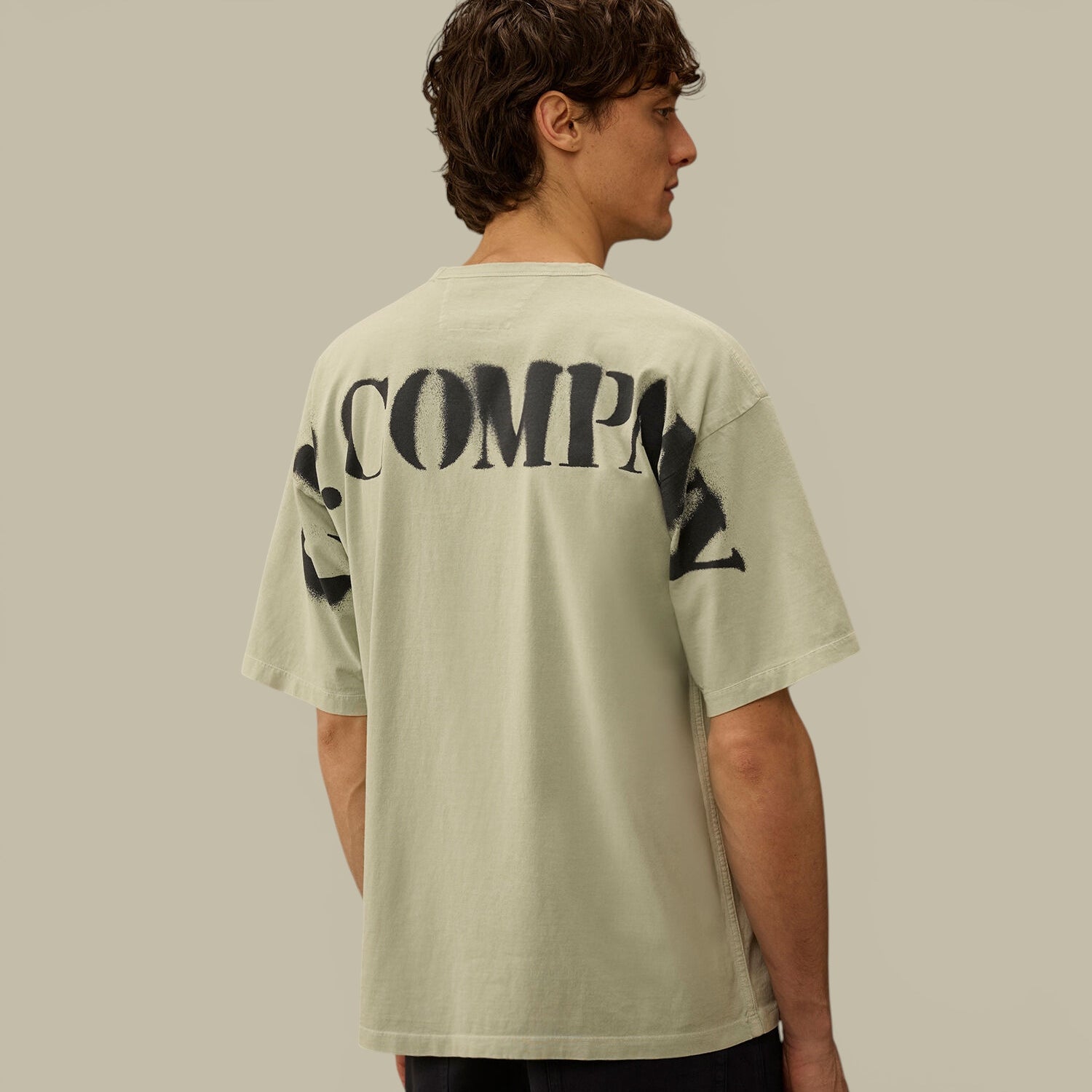 T-Shirt C.P. Company Turquoise - Logo Dans Le Dos C.P. Company