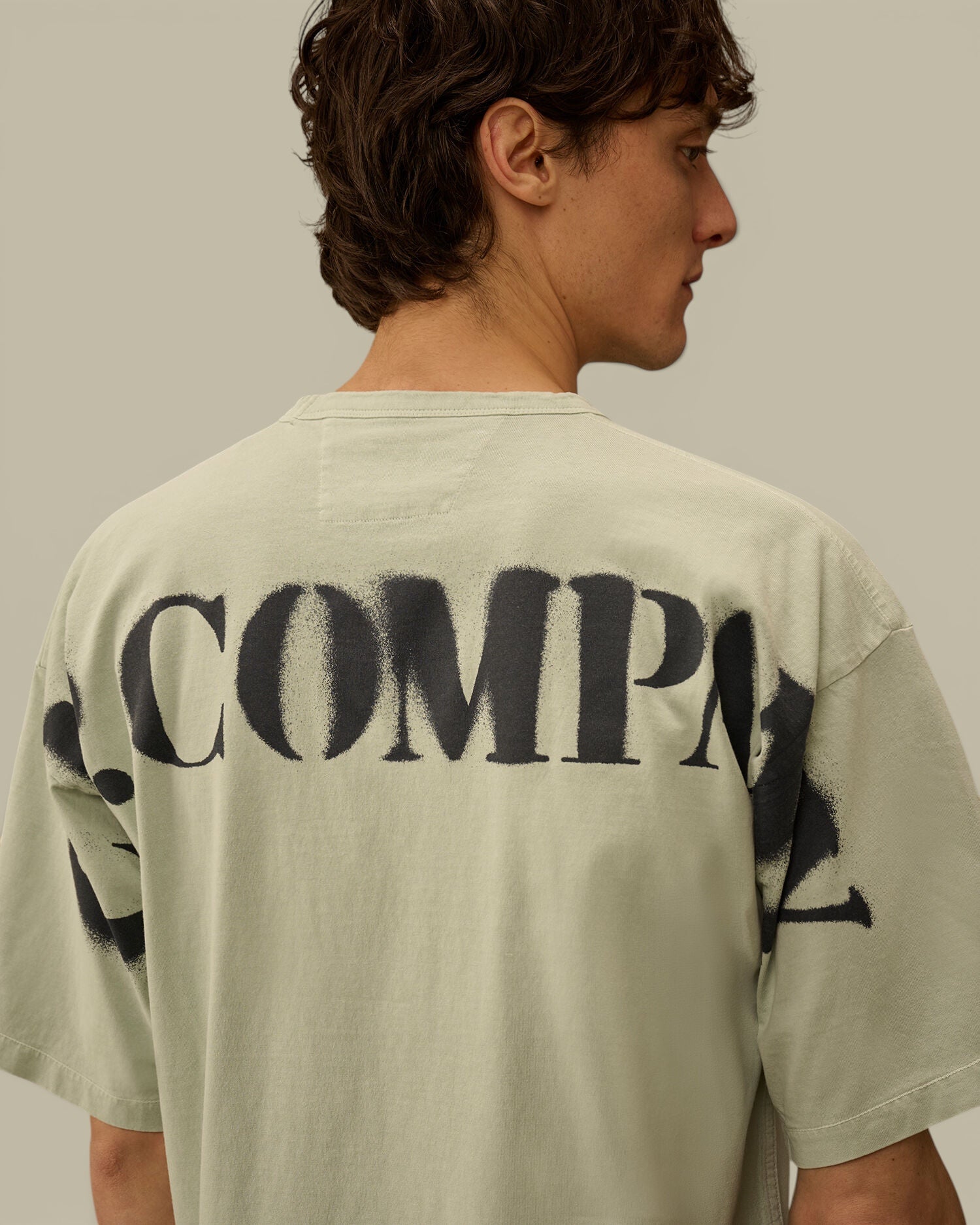T-Shirt C.P. Company Turquoise - Logo Dans Le Dos C.P. Company