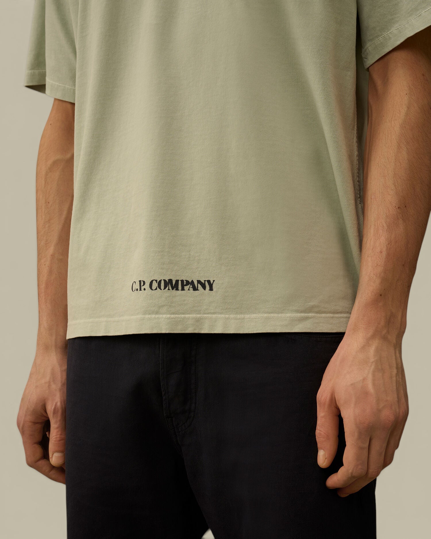 T-Shirt C.P. Company Turquoise - Logo Dans Le Dos C.P. Company