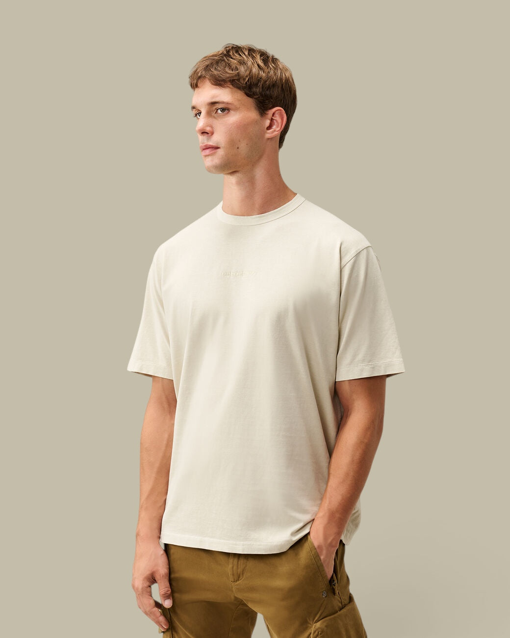 T-shirt C.P. Company Beige - Broderie Dans le Dos