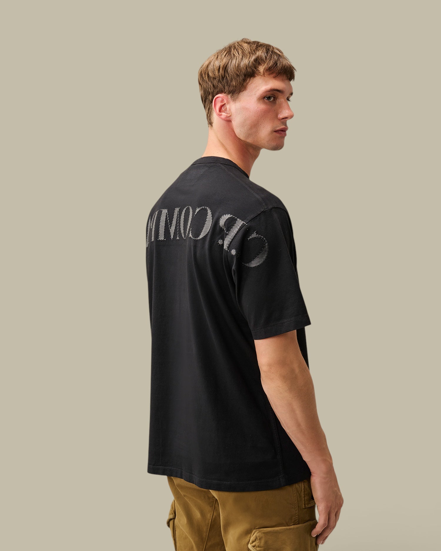 T-shirt C.P. Company Black - Broderie Dans le Dos
