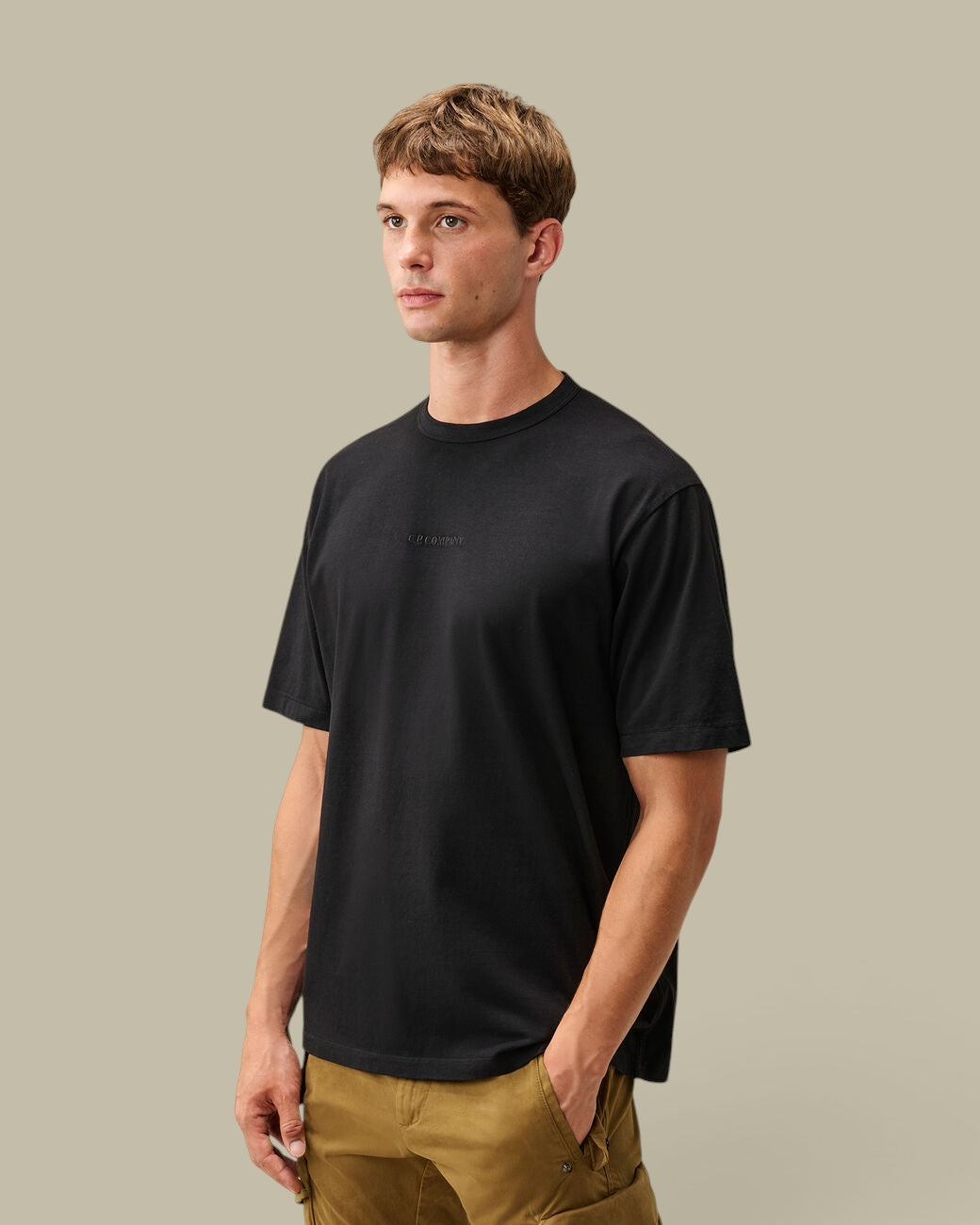 T-shirt C.P. Company Black - Broderie Dans le Dos