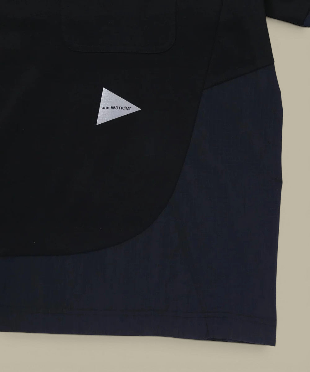 T-Shirt And wander Noir - Bi matière And Wander
