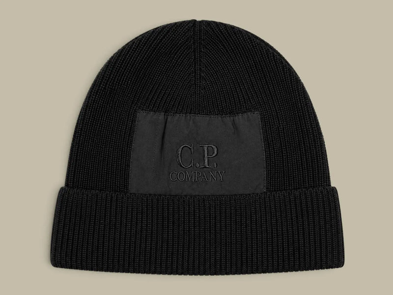 Bonnet C.P. Company noir bi-matière