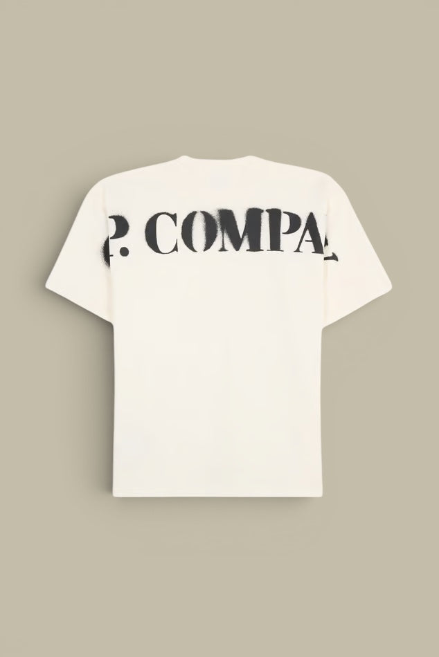 T-Shirt C.P. Company Blanc - Logo Dans Le Dos C.P. Company