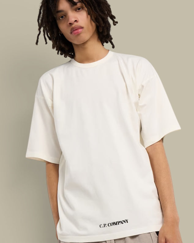 T-Shirt C.P. Company Blanc - Logo Dans Le Dos C.P. Company