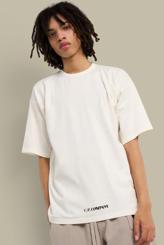 T-Shirt C.P. Company Blanc - Logo Dans Le Dos C.P. Company