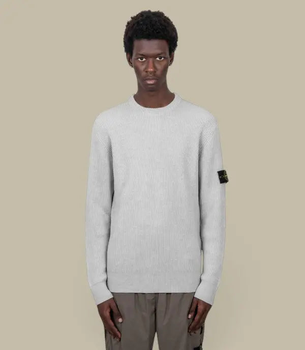 Pull Stone Island Gris - Maille Rib Rws Wool Stone Island
