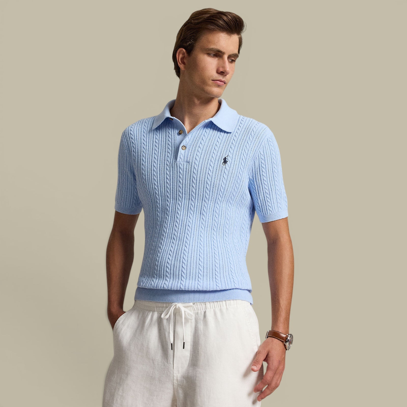 Polo Ralph Lauren Bleu - Maille Traissée Ralph Lauren