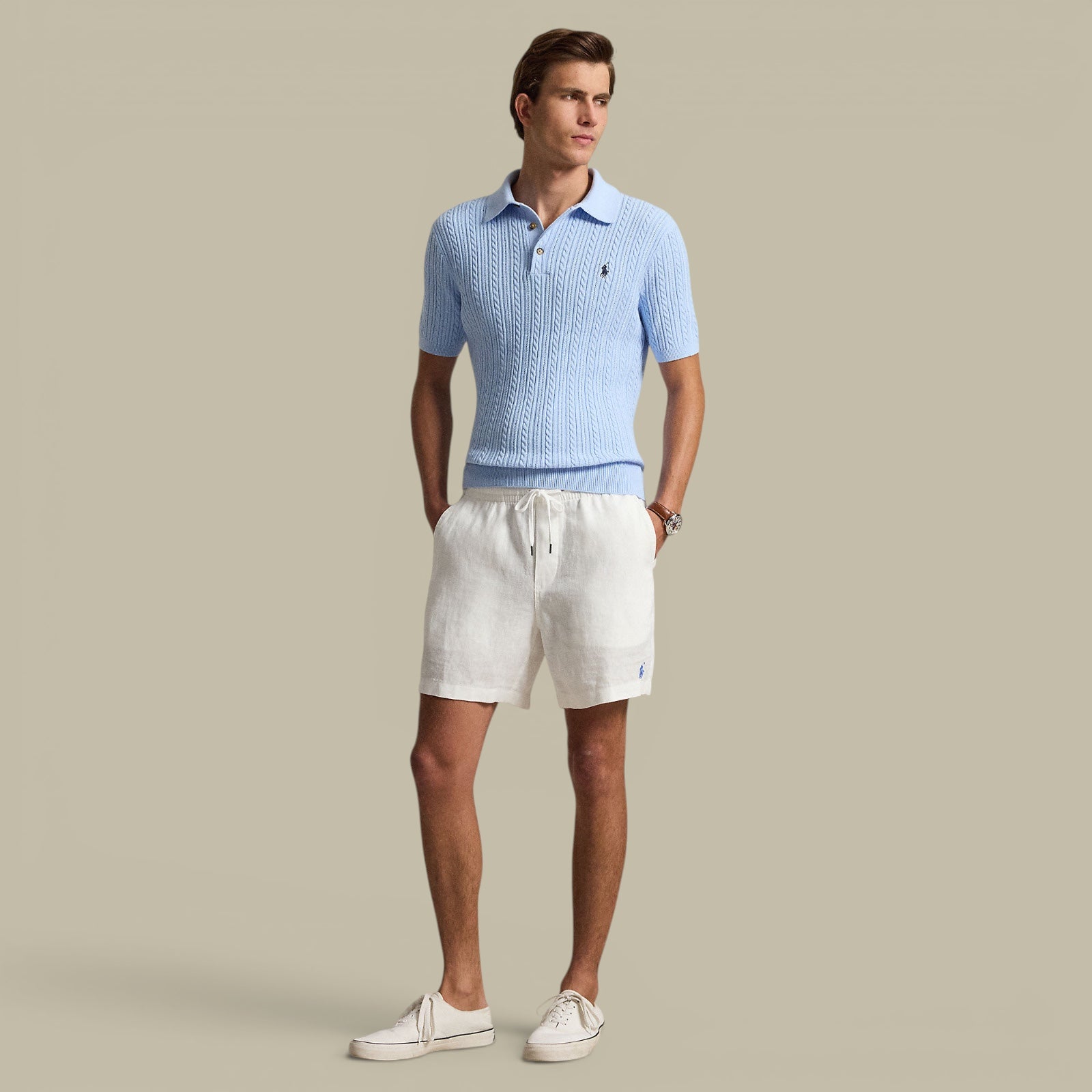Polo Ralph Lauren Bleu - Maille Traissée Ralph Lauren