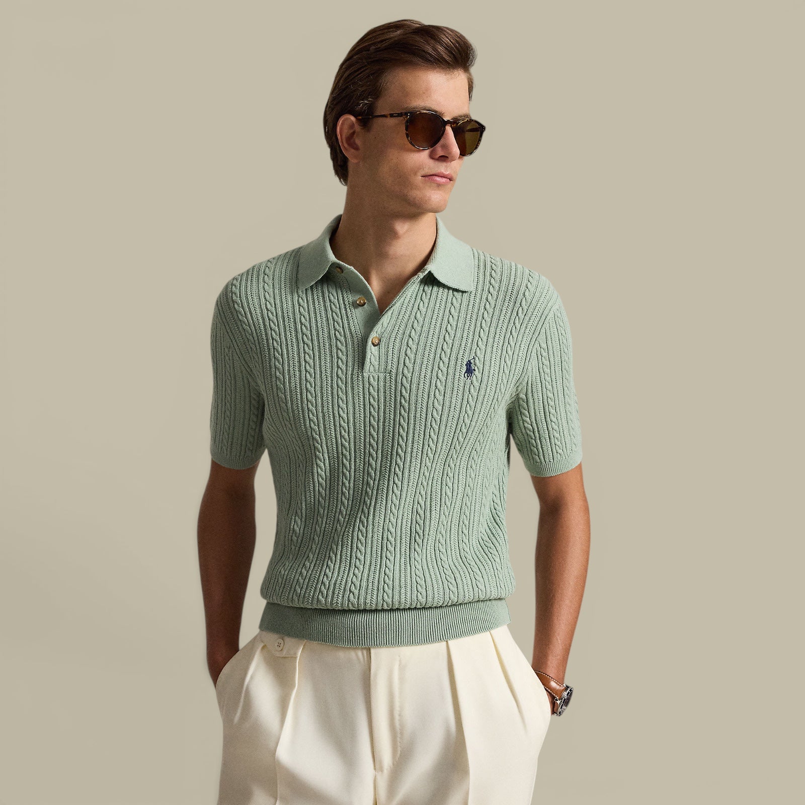 Polo Ralph Lauren Vert - Maille traissée Ralph Lauren