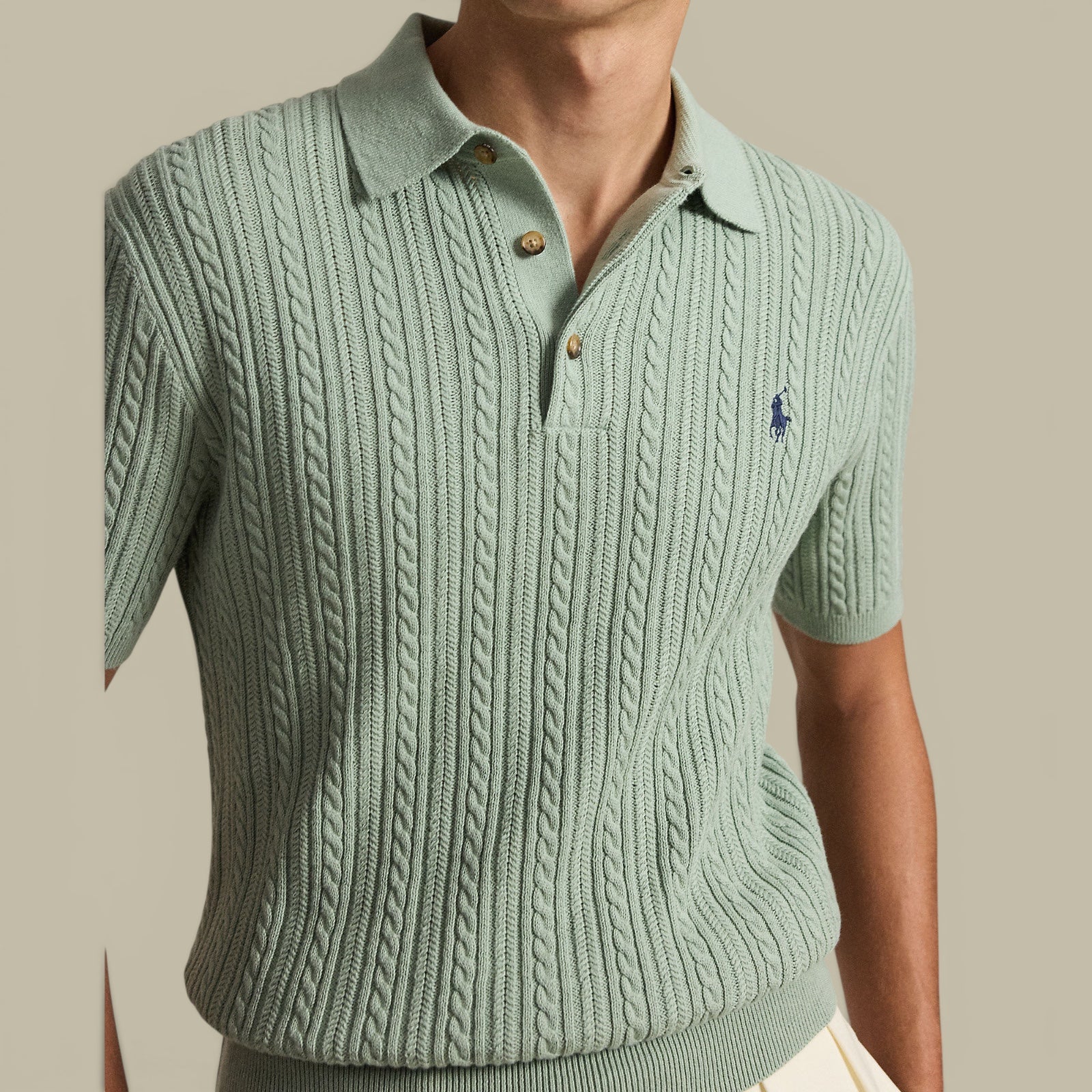 Polo Ralph Lauren Vert - Maille traissée Ralph Lauren