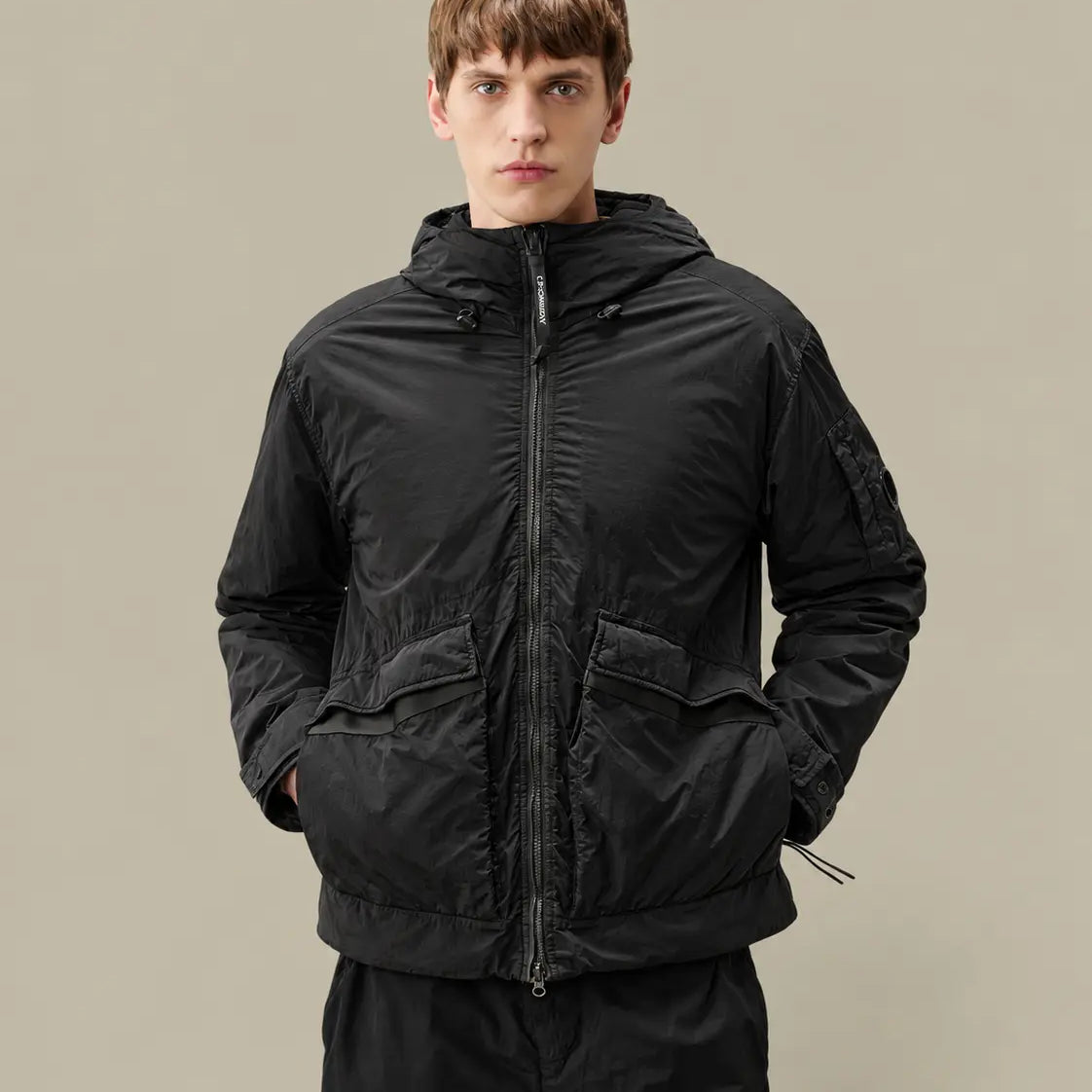 Veste à Capuche C.P. Company Noir - Chrome-R Goggle C.P. Company