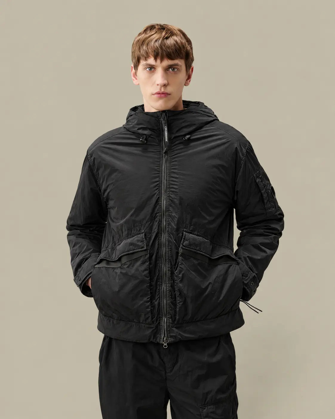 Veste à Capuche C.P. Company Noir - Chrome-R Goggle C.P. Company