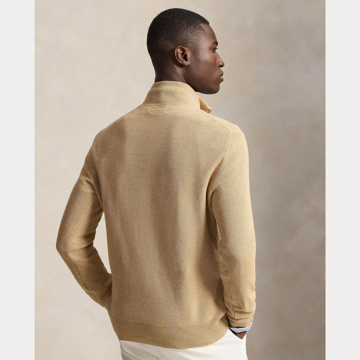 Pull Ralph Lauren Beige - PULL EN COTON MAILLE À QUART DE ZIP Ralph Lauren