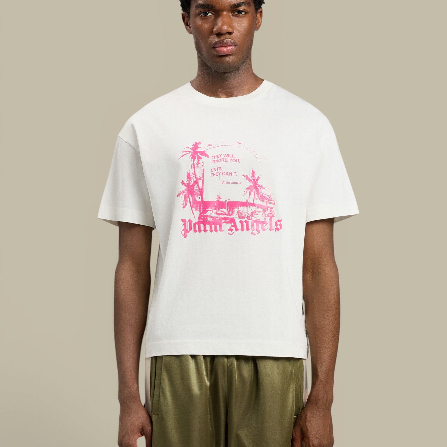 T-Shirt Palm Angels Blanc - Palm Statement Palm Angels