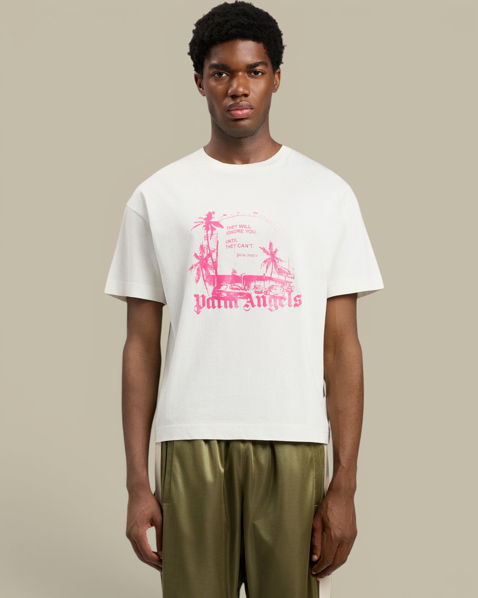 T-Shirt Palm Angels Blanc - Palm Statement Palm Angels