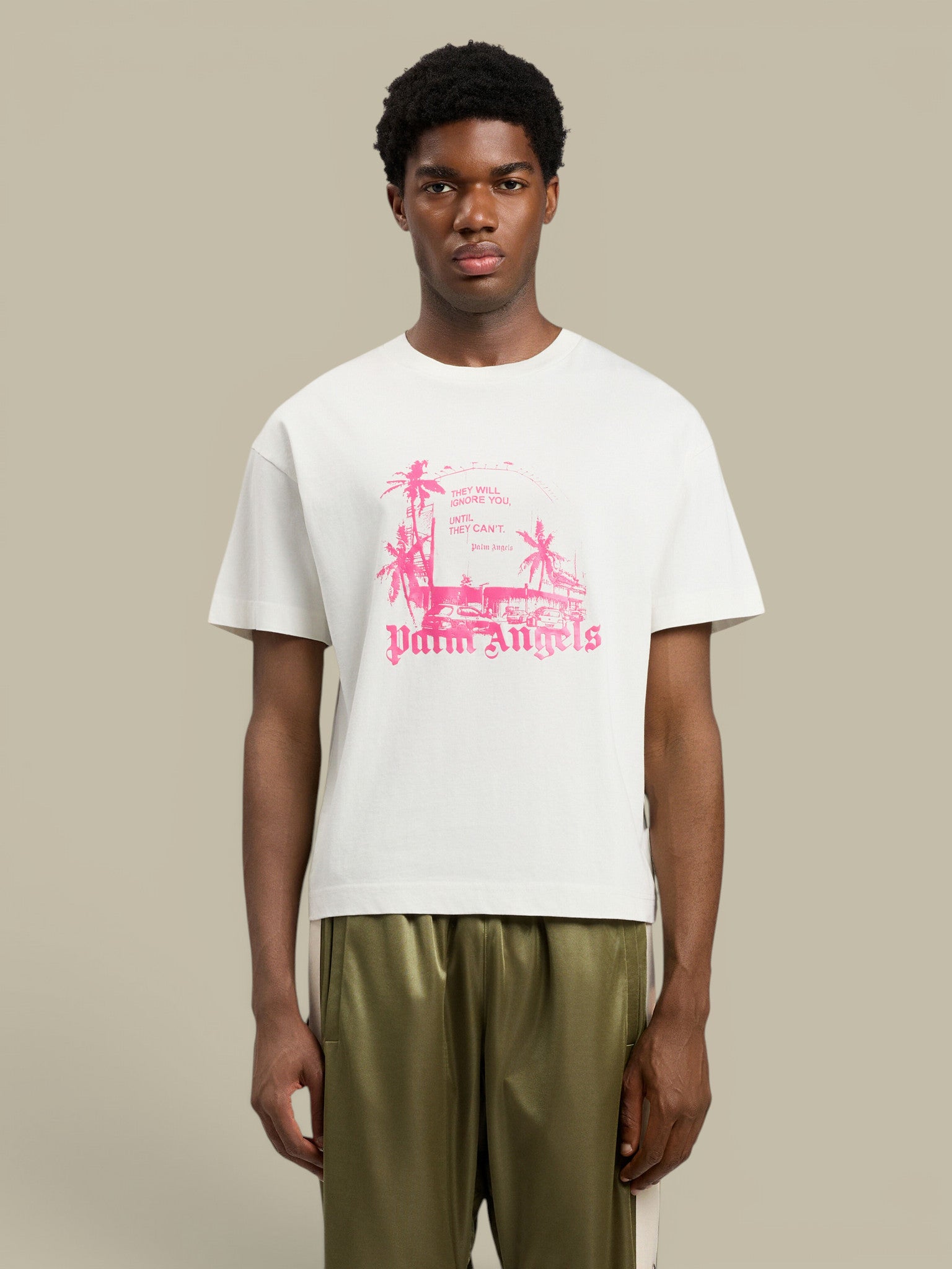T-Shirt Palm Angels Blanc - Palm Statement Palm Angels