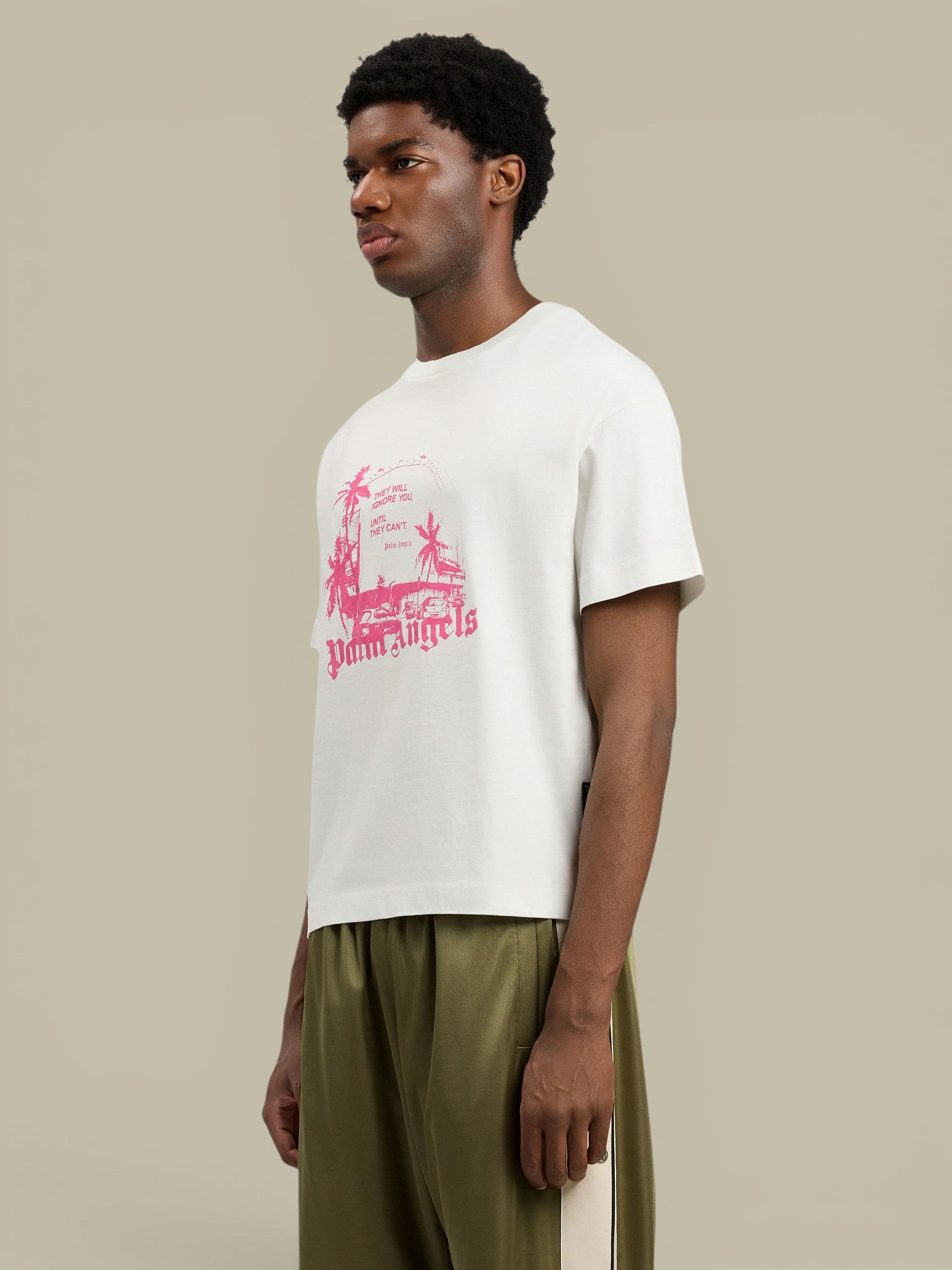 T-Shirt Palm Angels Blanc - Palm Statement Palm Angels