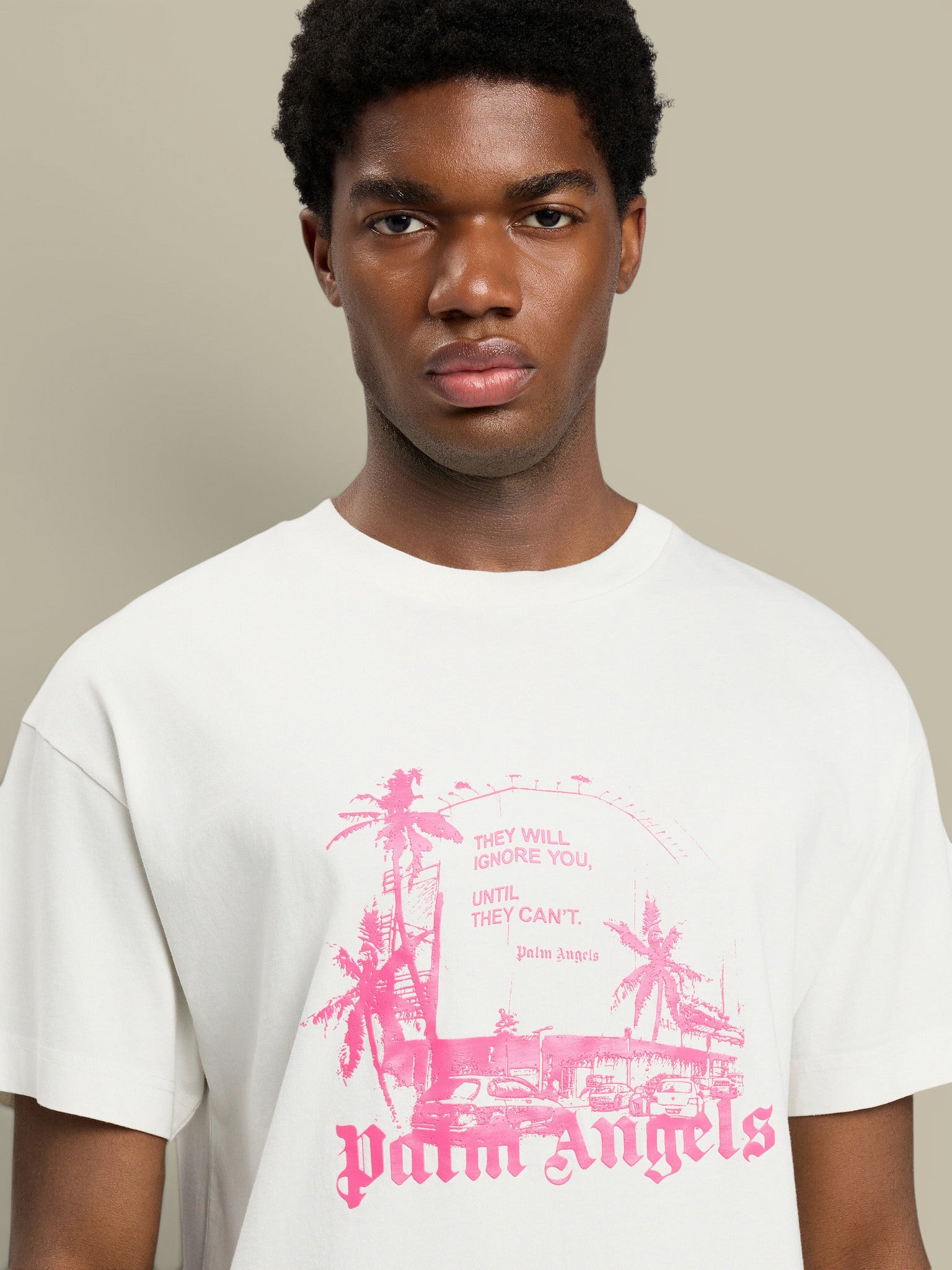 T-Shirt Palm Angels Blanc - Palm Statement Palm Angels
