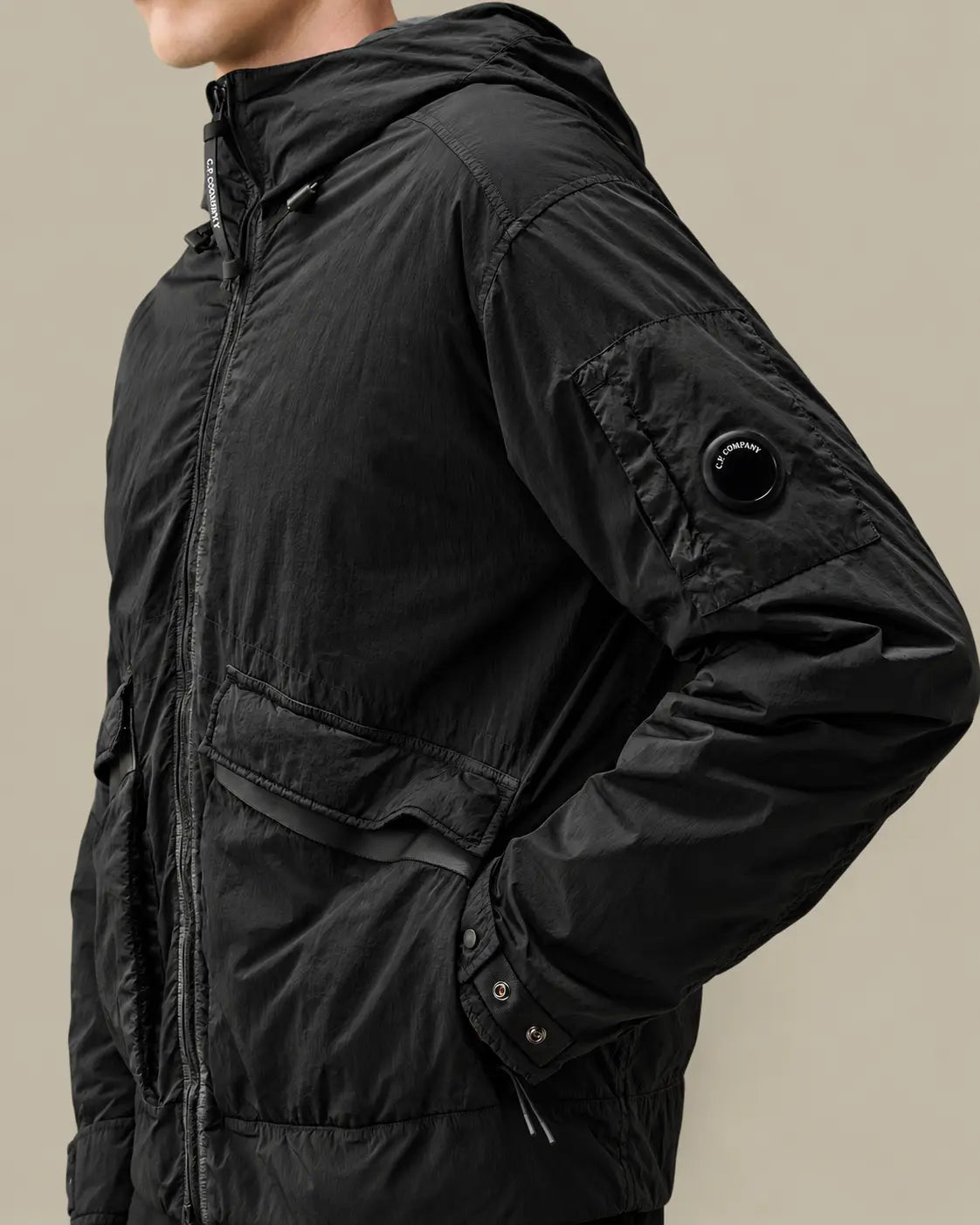 Veste à Capuche C.P. Company Noir - Chrome-R Goggle C.P. Company