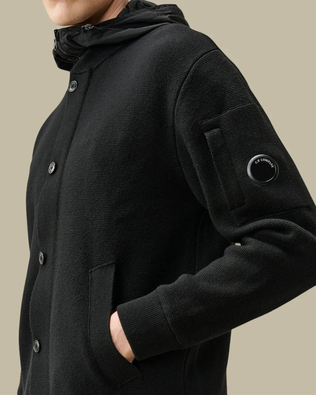 Cardigan Reversible C.P.Company Noir - Merino Wool C.P. Company
