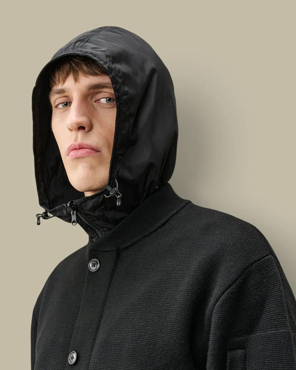 Cardigan Reversible C.P.Company Noir - Merino Wool C.P. Company