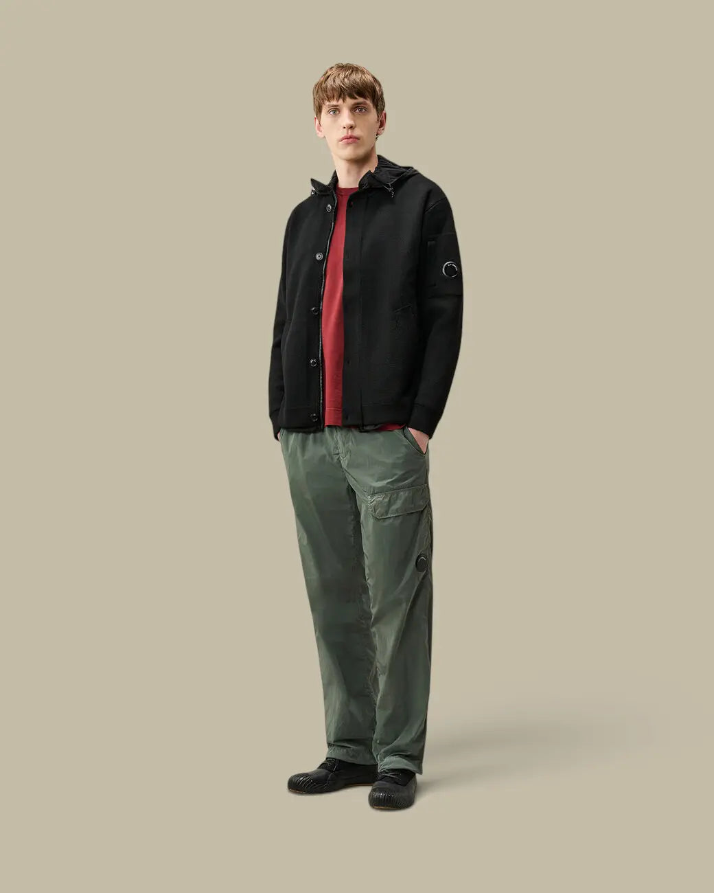 Cardigan Reversible C.P.Company Noir - Merino Wool C.P. Company
