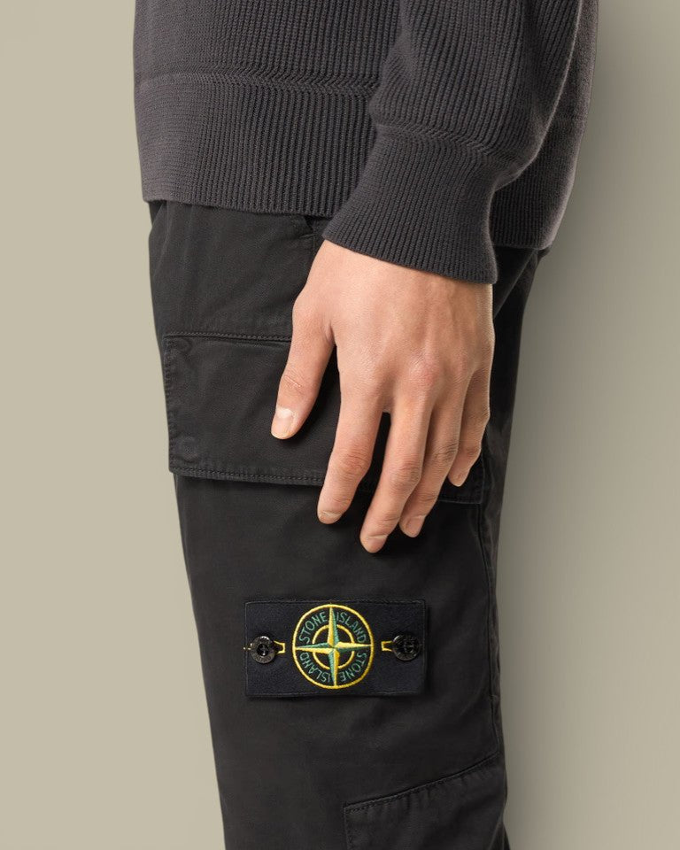 Cargo Stone Island Noir - Stretch Organic - cargo