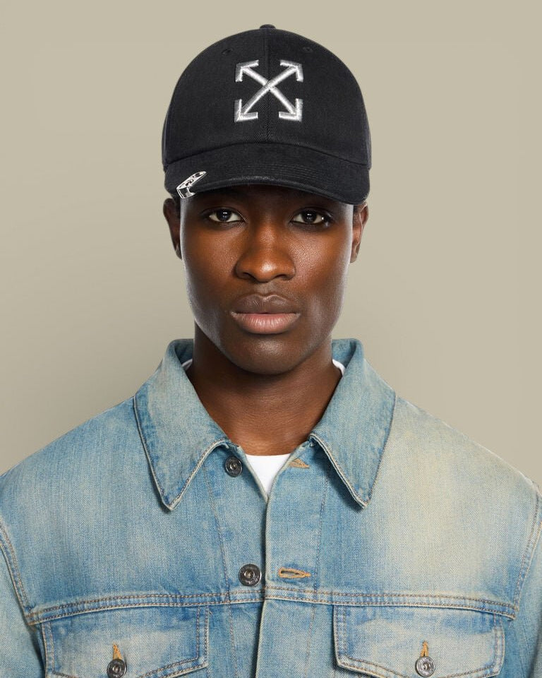 Casquette Off - White DENIM WASHED BASEBALL Noir - casquette