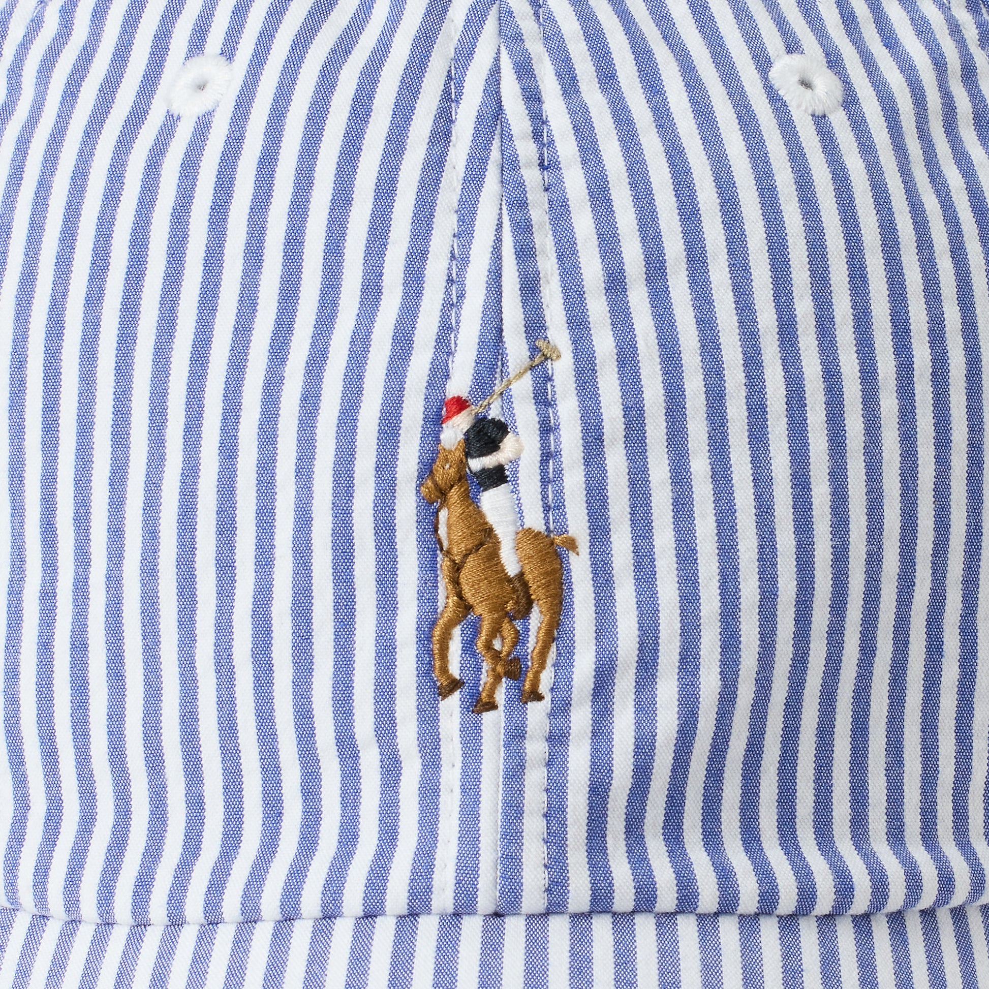 Casquette Ralph Lauren - Seersucker Bleu Ralph Lauren
