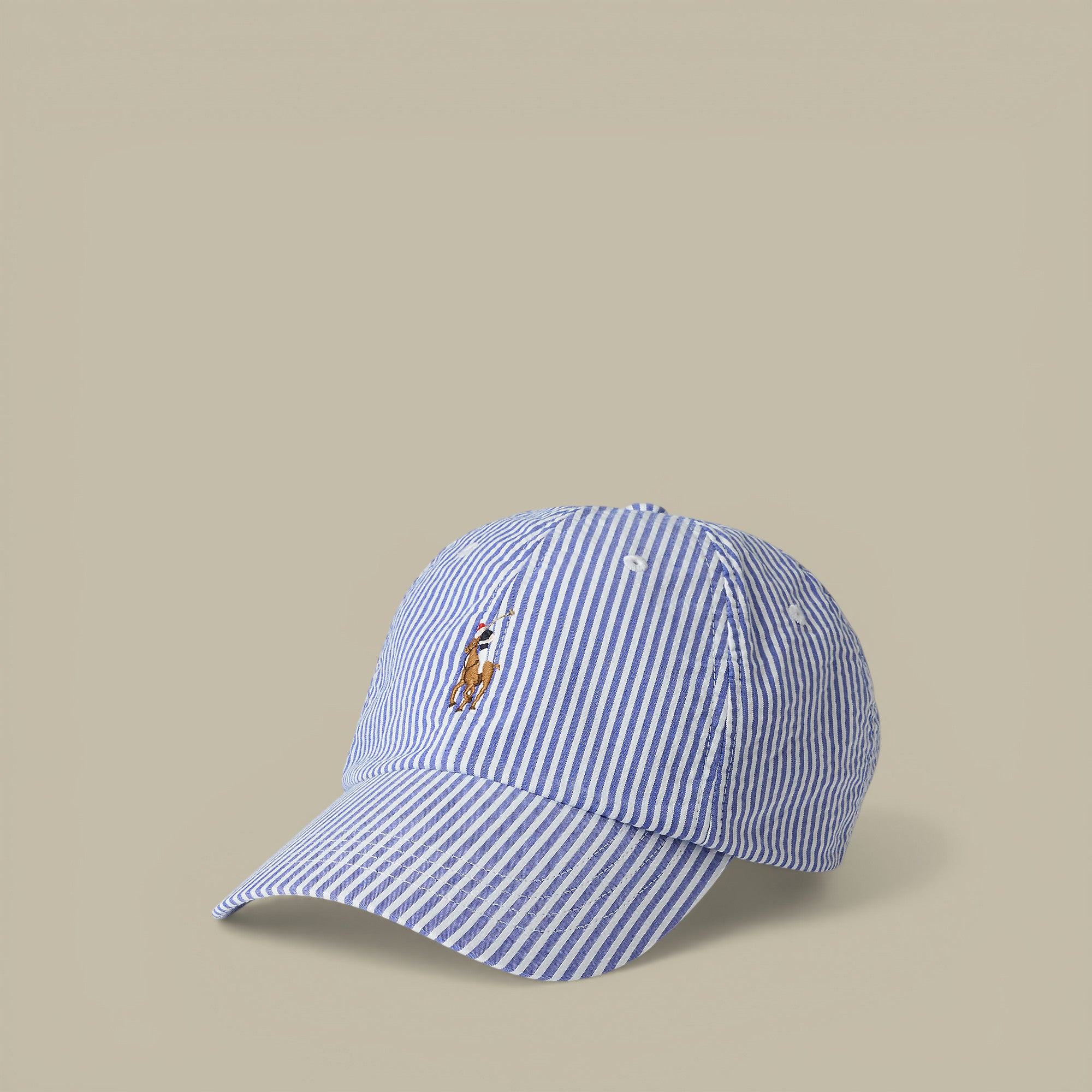 Casquette Ralph Lauren - Seersucker Bleu Ralph Lauren