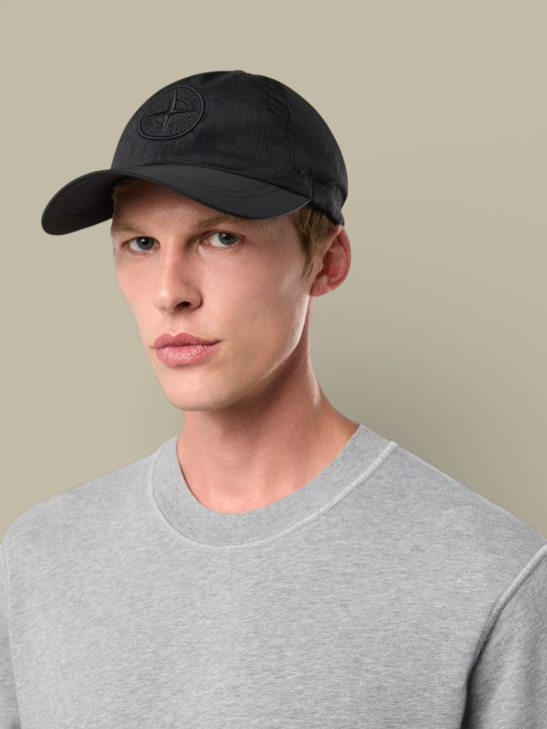 Casquette Stone Island Noir - Nylon Metal - casquette
