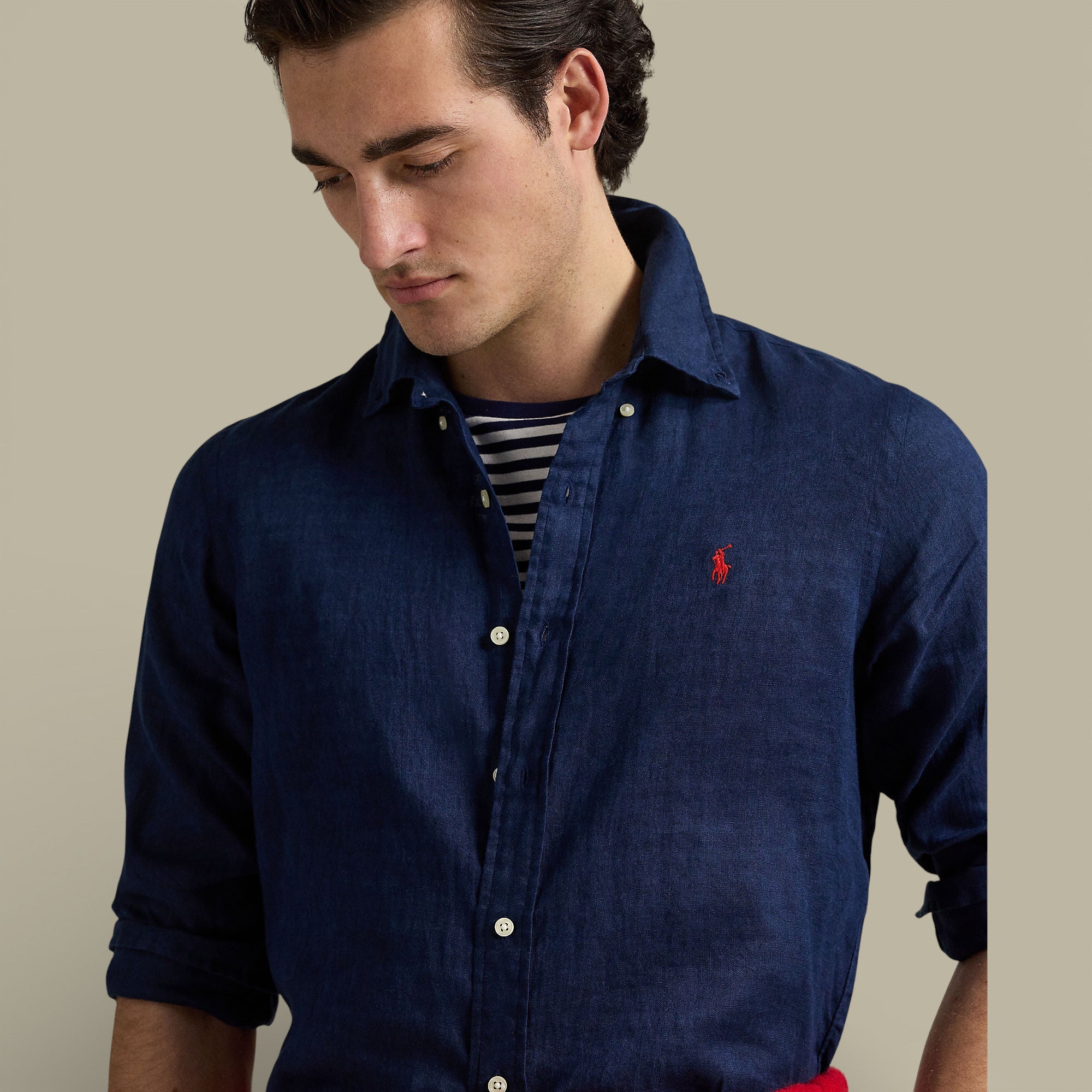 Chemise Ralph lauren en Lin - Bleu Marine - chemise