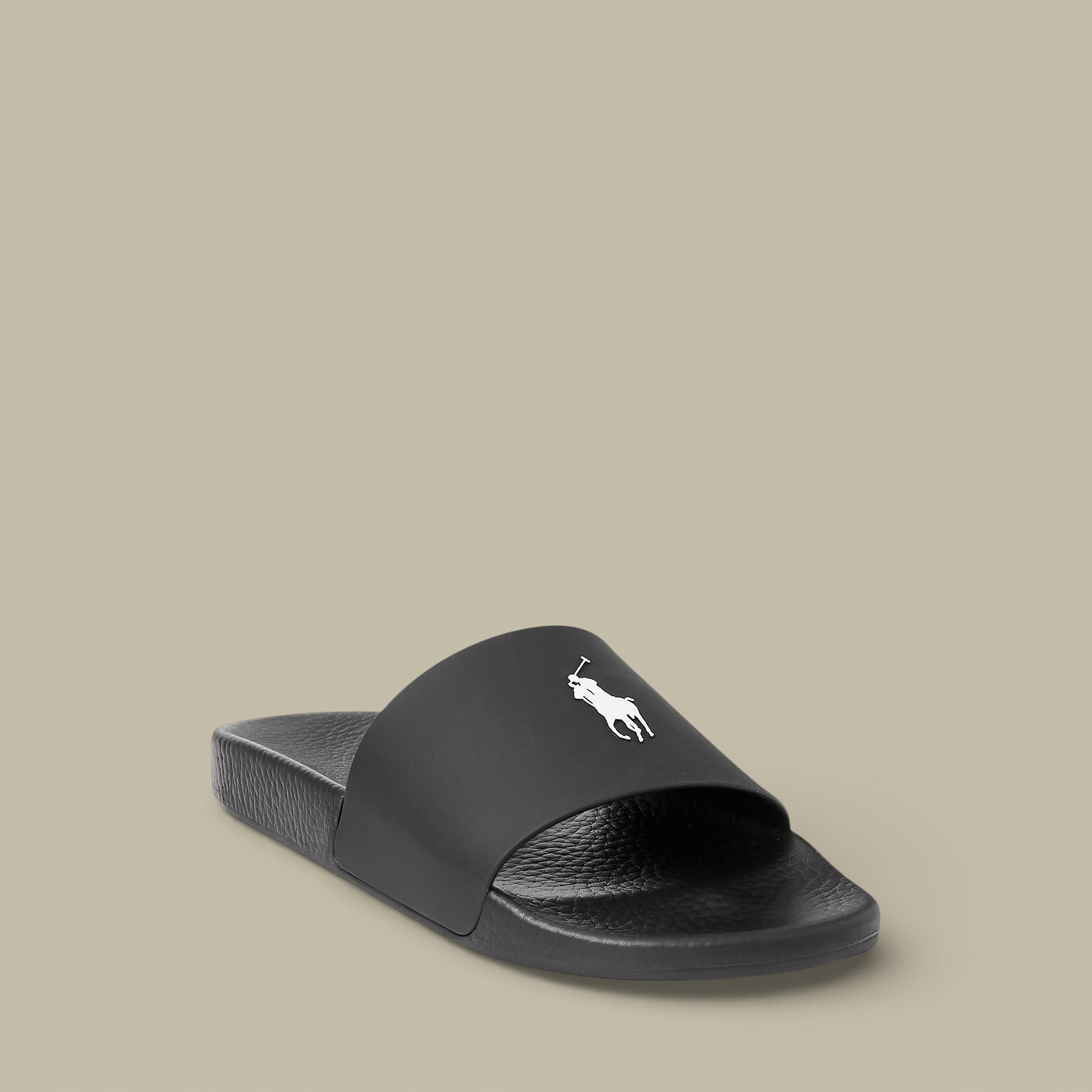 Claquette Ralph Lauren Noir - Logo Blanc - claquette