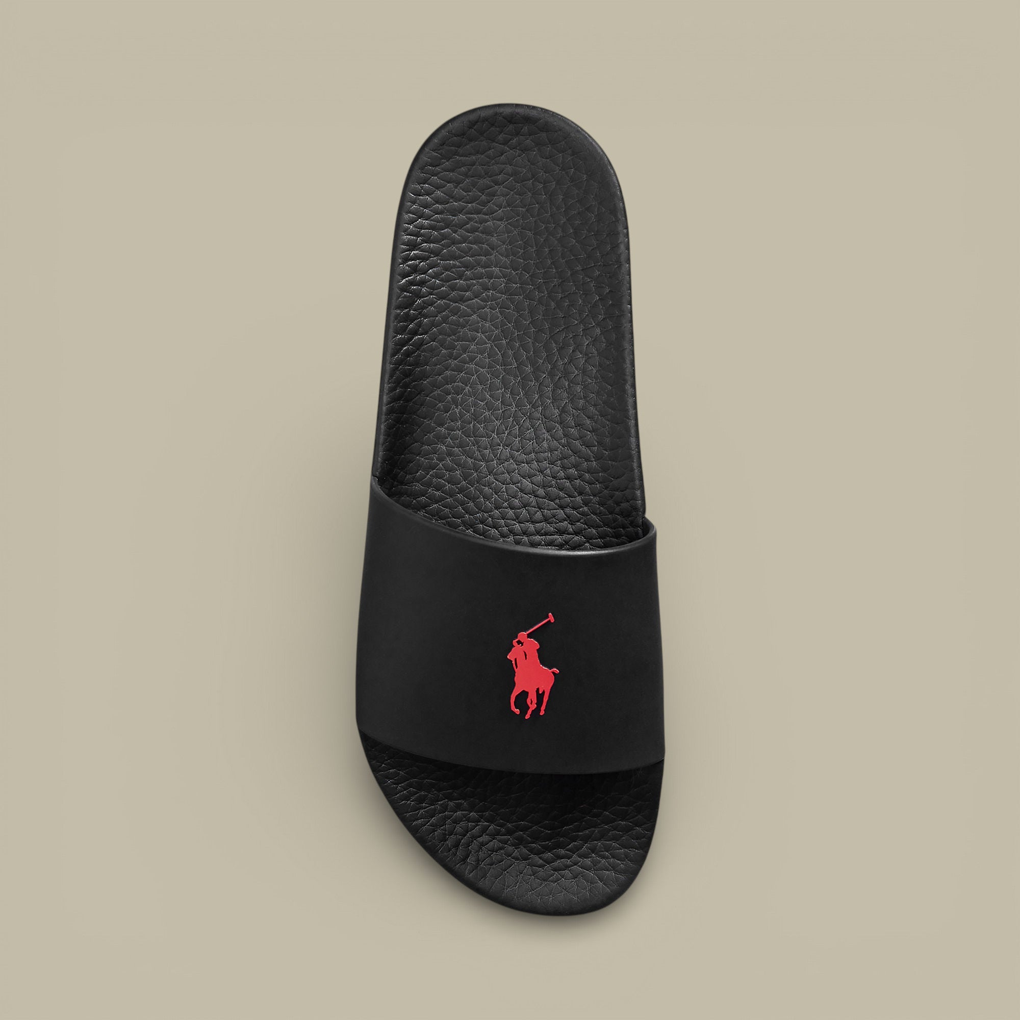 Claquette Ralph lauren Noir - Logo Rouge - claquette