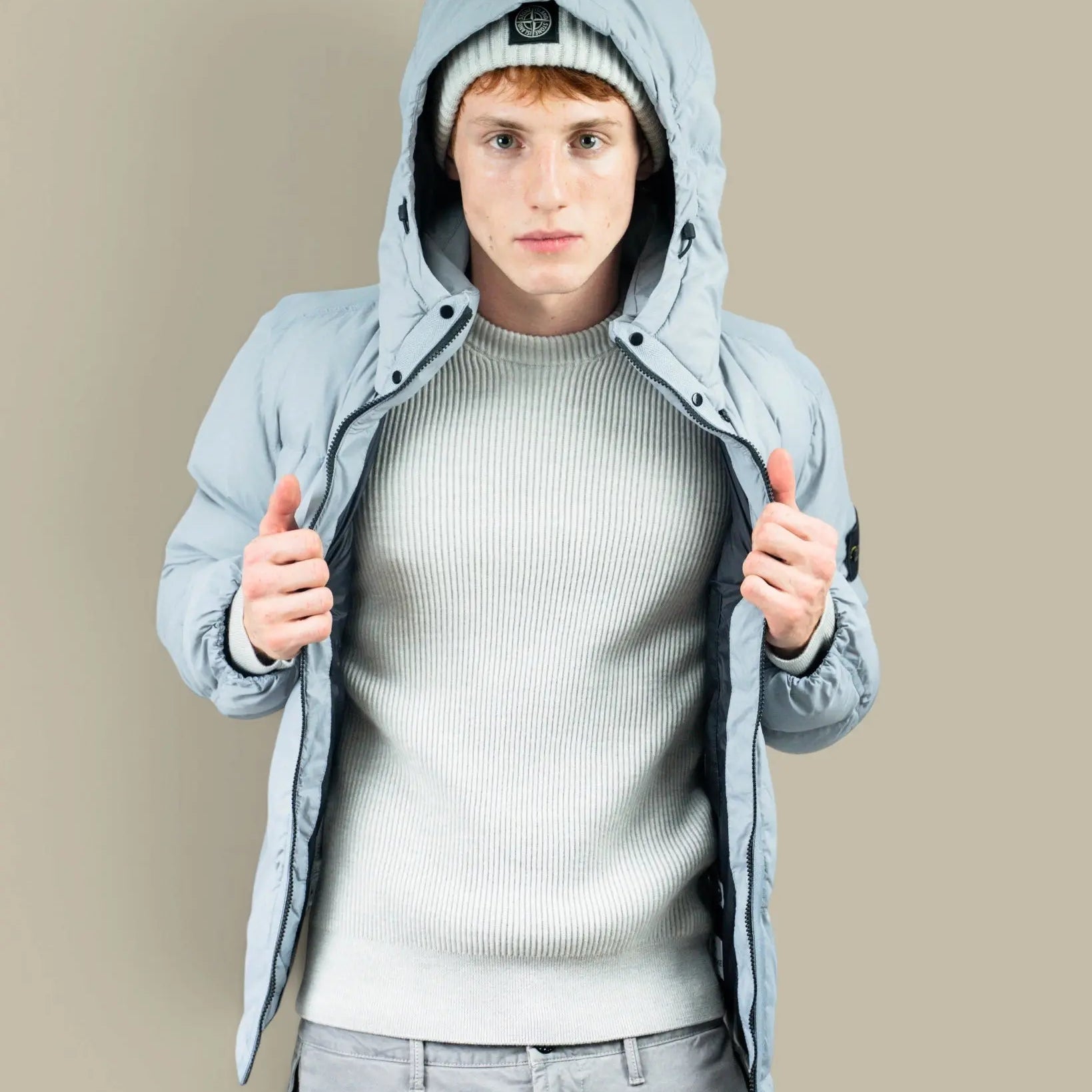 Doudoune à Capuche Stone Island Gris - Ripstop Matt Stone Island
