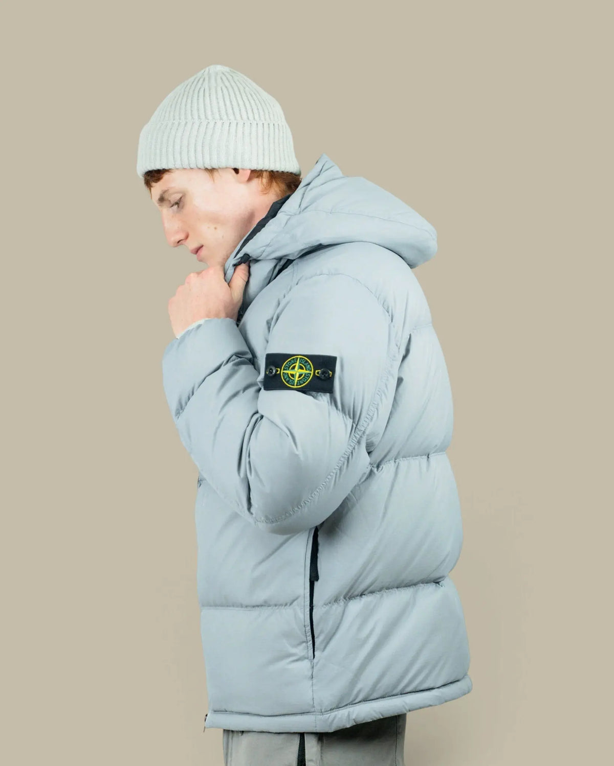 Doudoune à Capuche Stone Island Gris - Ripstop Matt Stone Island