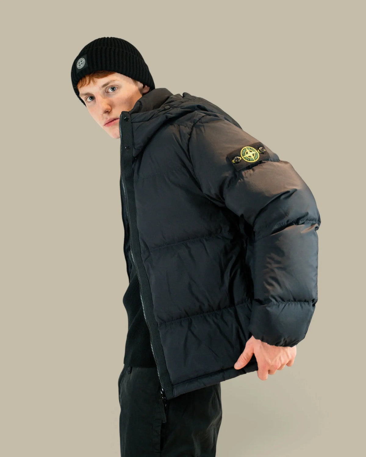 Doudoune à Capuche Stone Island Noir - Ripstop Matt Stone Island