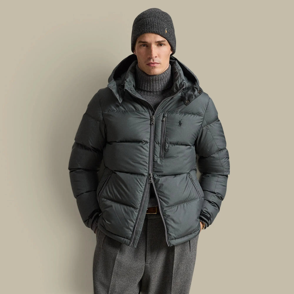 Doudoune Ralph Lauren grise mate