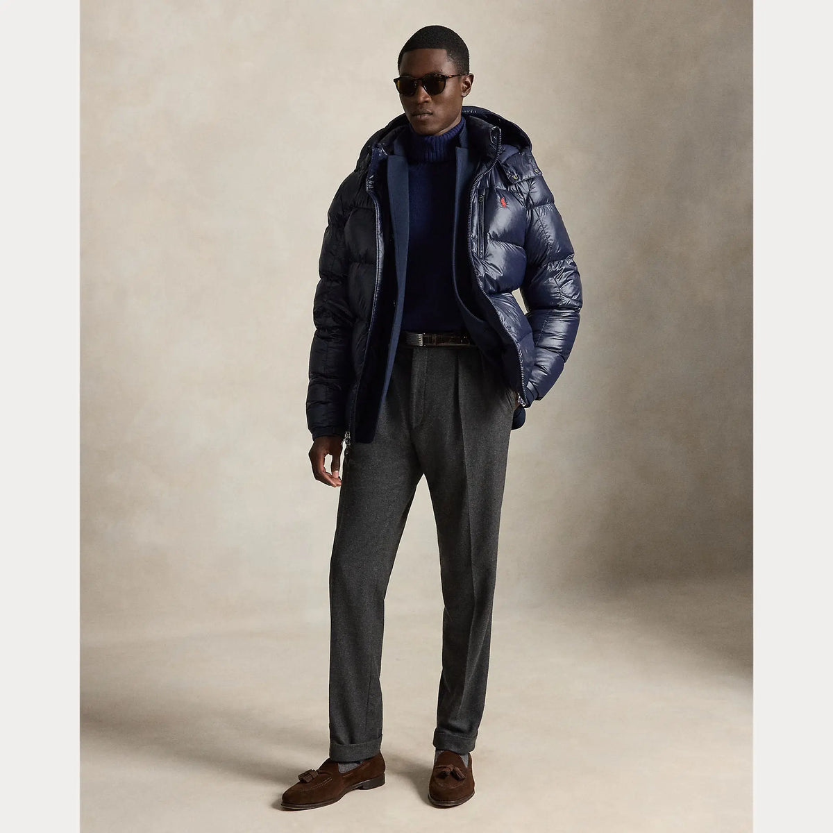 Doudoune Ralph Lauren Bleu Marine - Doudoune Gorham Brillante Ralph Lauren