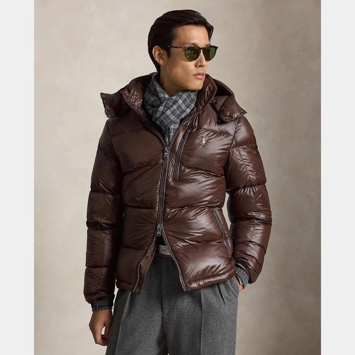 Doudoune Ralph Lauren Marron - Doudoune Gorham Brillante Ralph Lauren