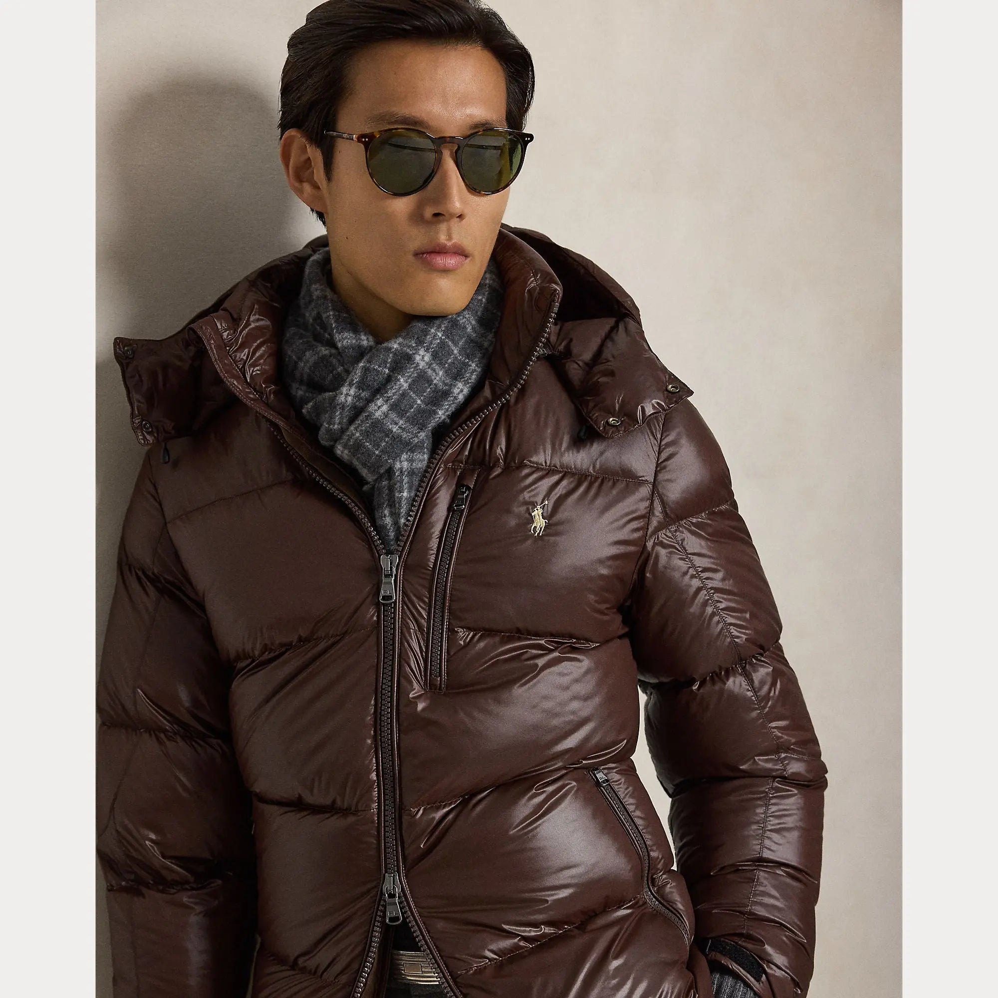 Doudoune Ralph Lauren Marron - Doudoune Gorham Brillante Ralph Lauren