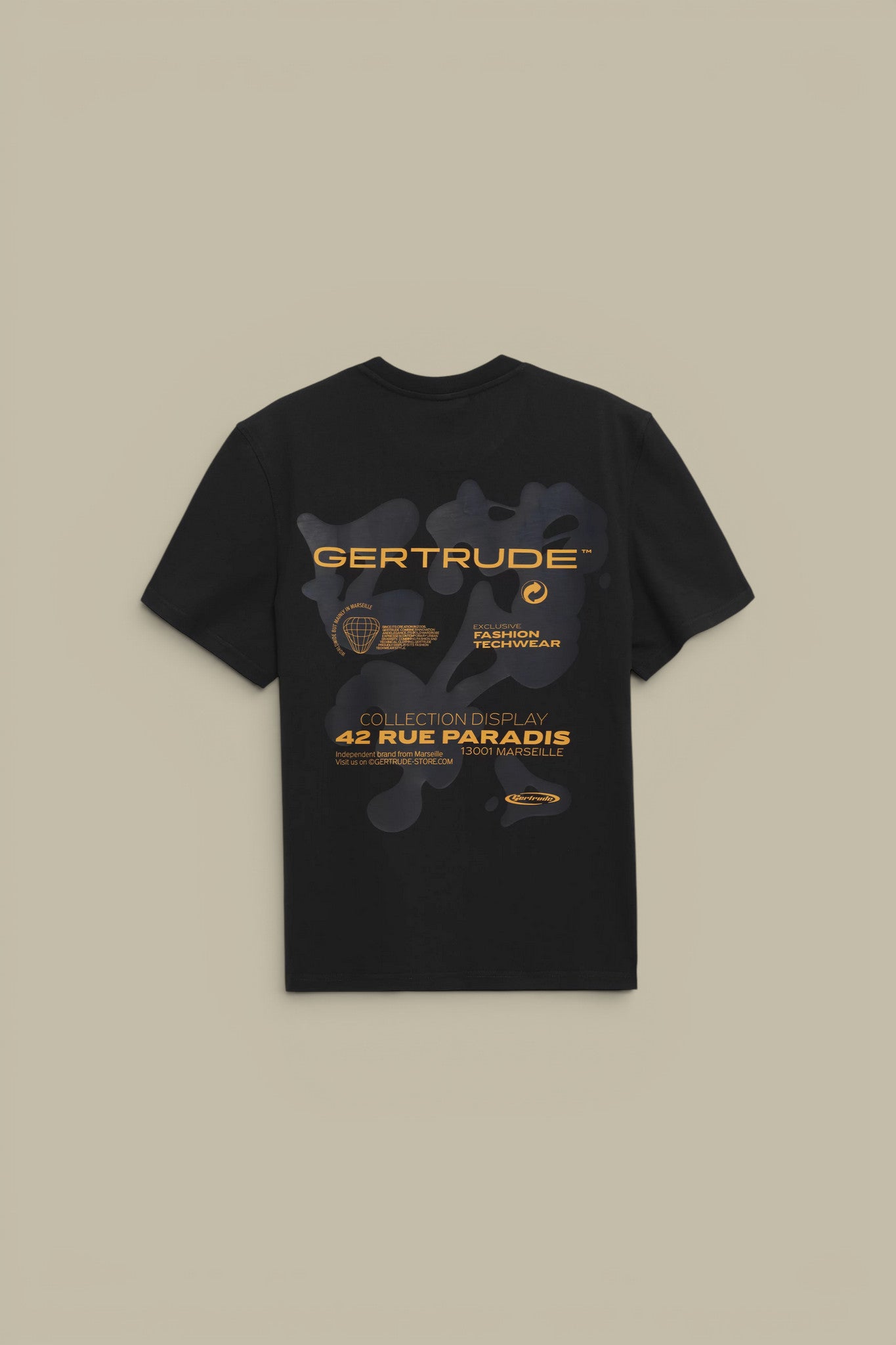 T-Shirt Gertrude Noir et Orange - Leonce Spot Gertrude