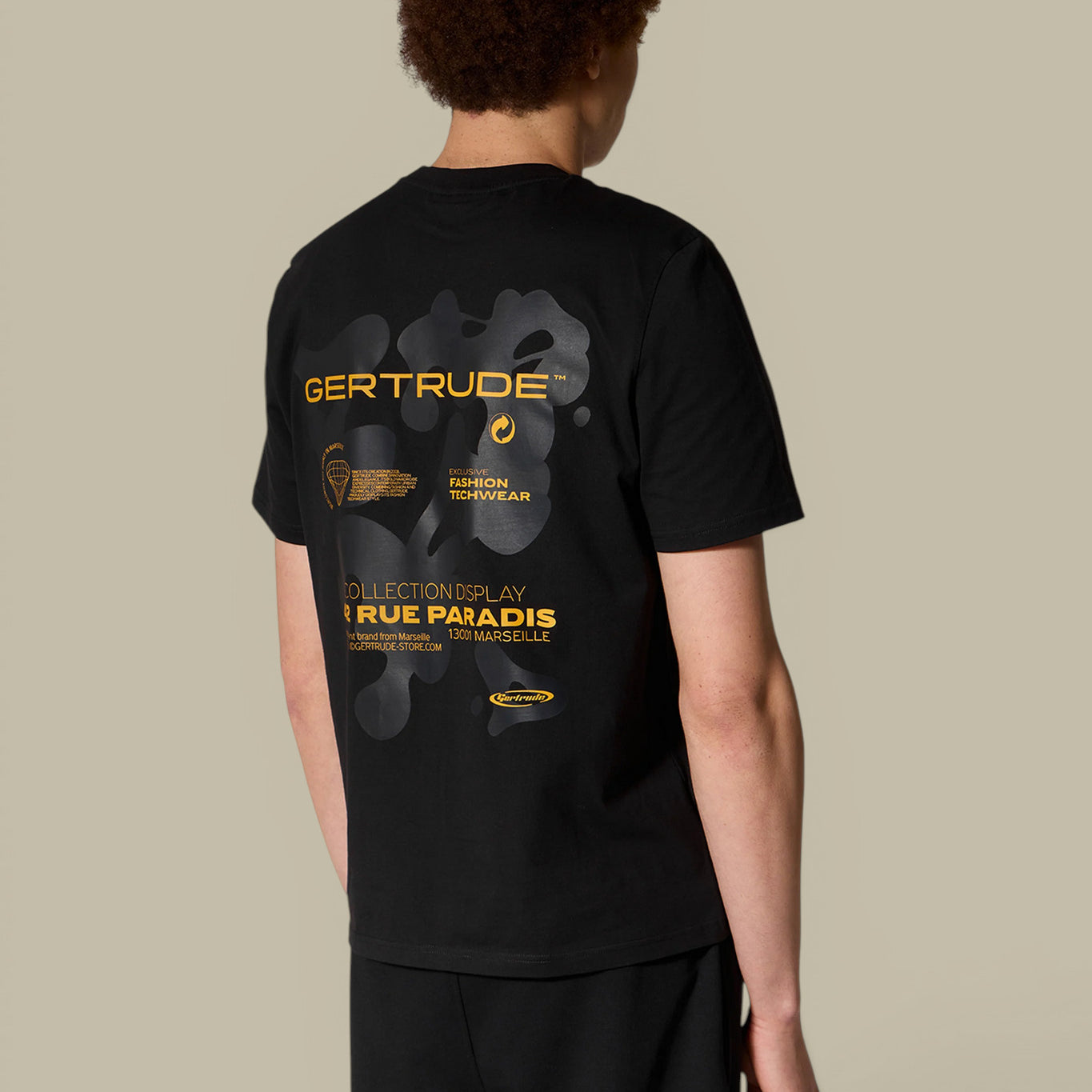 T-Shirt Gertrude Noir et Orange - Leonce Spot Gertrude