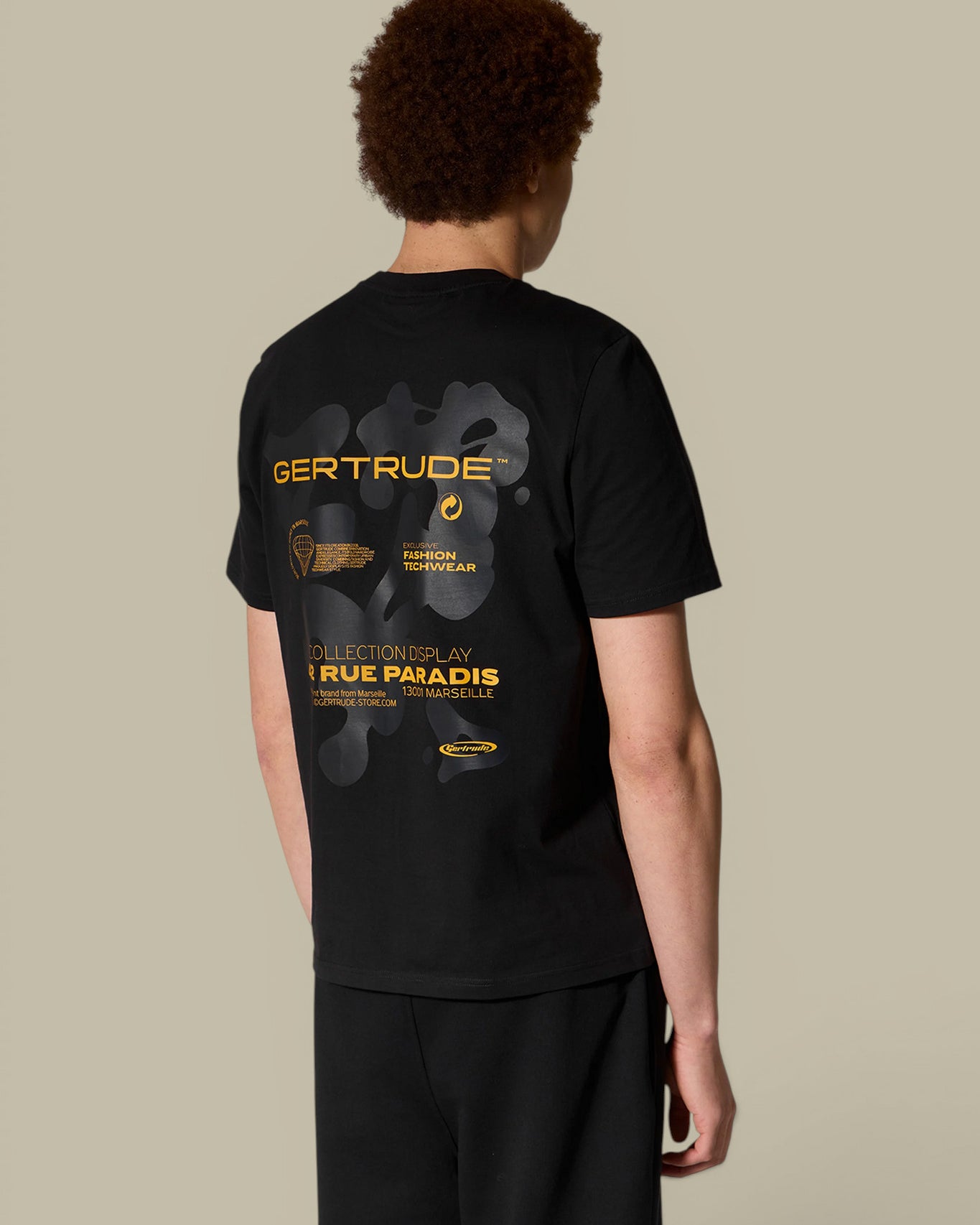T-Shirt Gertrude Noir et Orange - Leonce Spot Gertrude