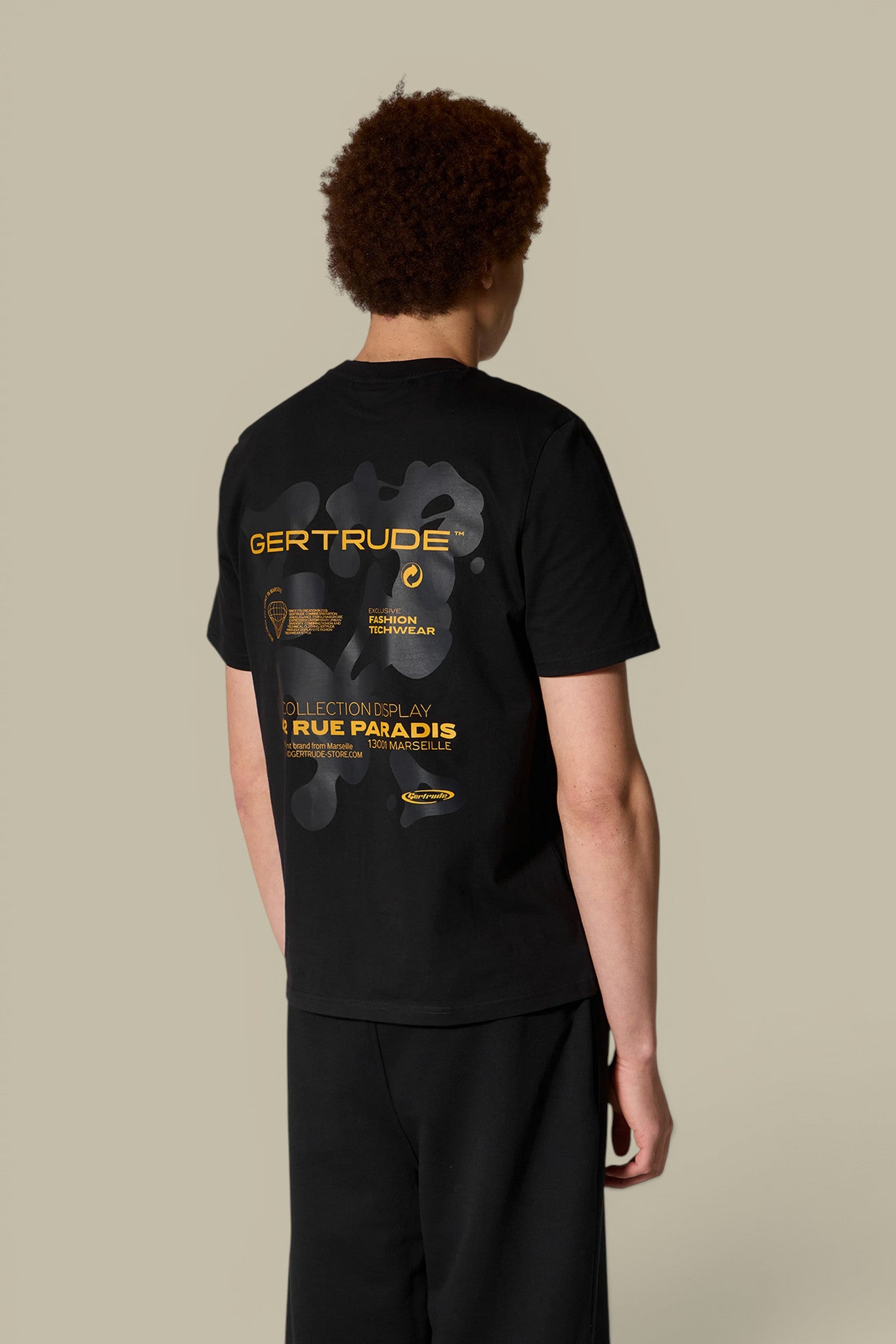 T-Shirt Gertrude Noir et Orange - Leonce Spot Gertrude